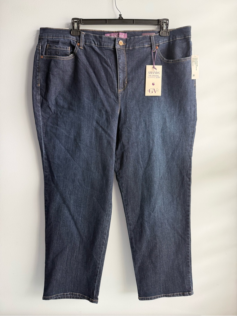 Gloria Vanderbilt Women’s Plus Short Blue Amanda Jeans Size 20W
